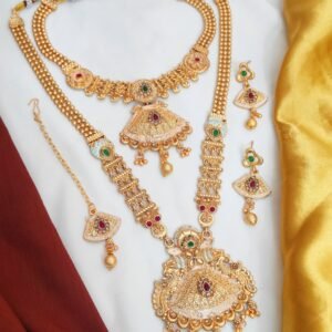 Traditional set with short set, long set, and maangtika