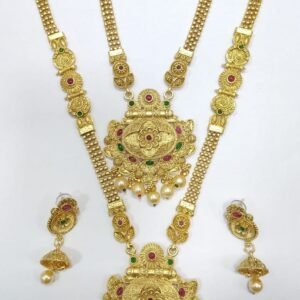 Golden long set with short necklace