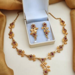 Elegant gold diamond necklace with intricate design