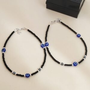 Stylish evil eye anklet with intricate design