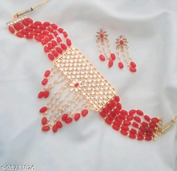 Elegant chick set with red pearl for women