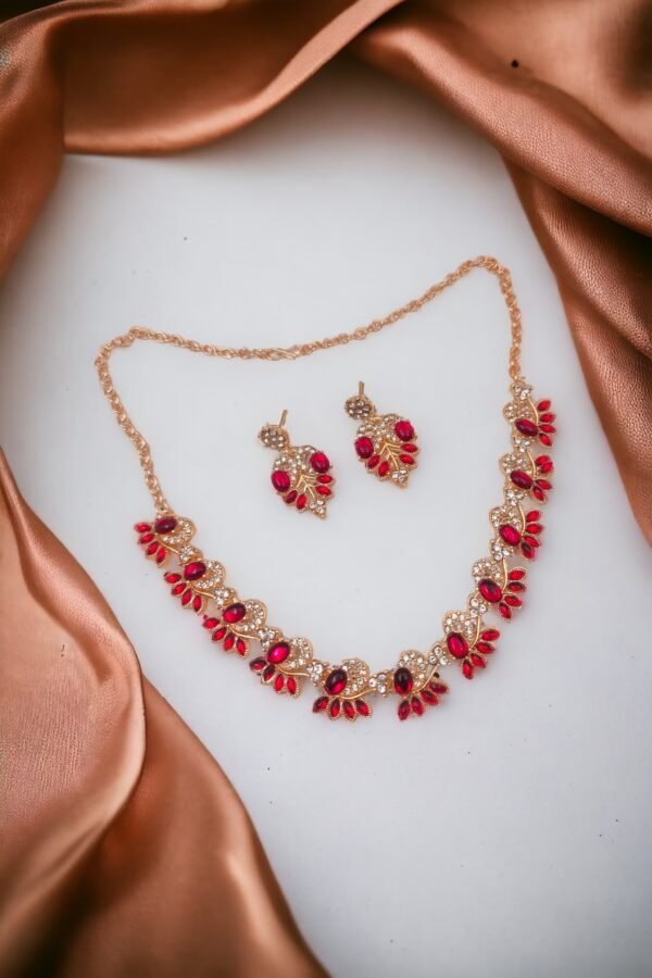 Diamond necklace for ladies with a red diamond centerpiece